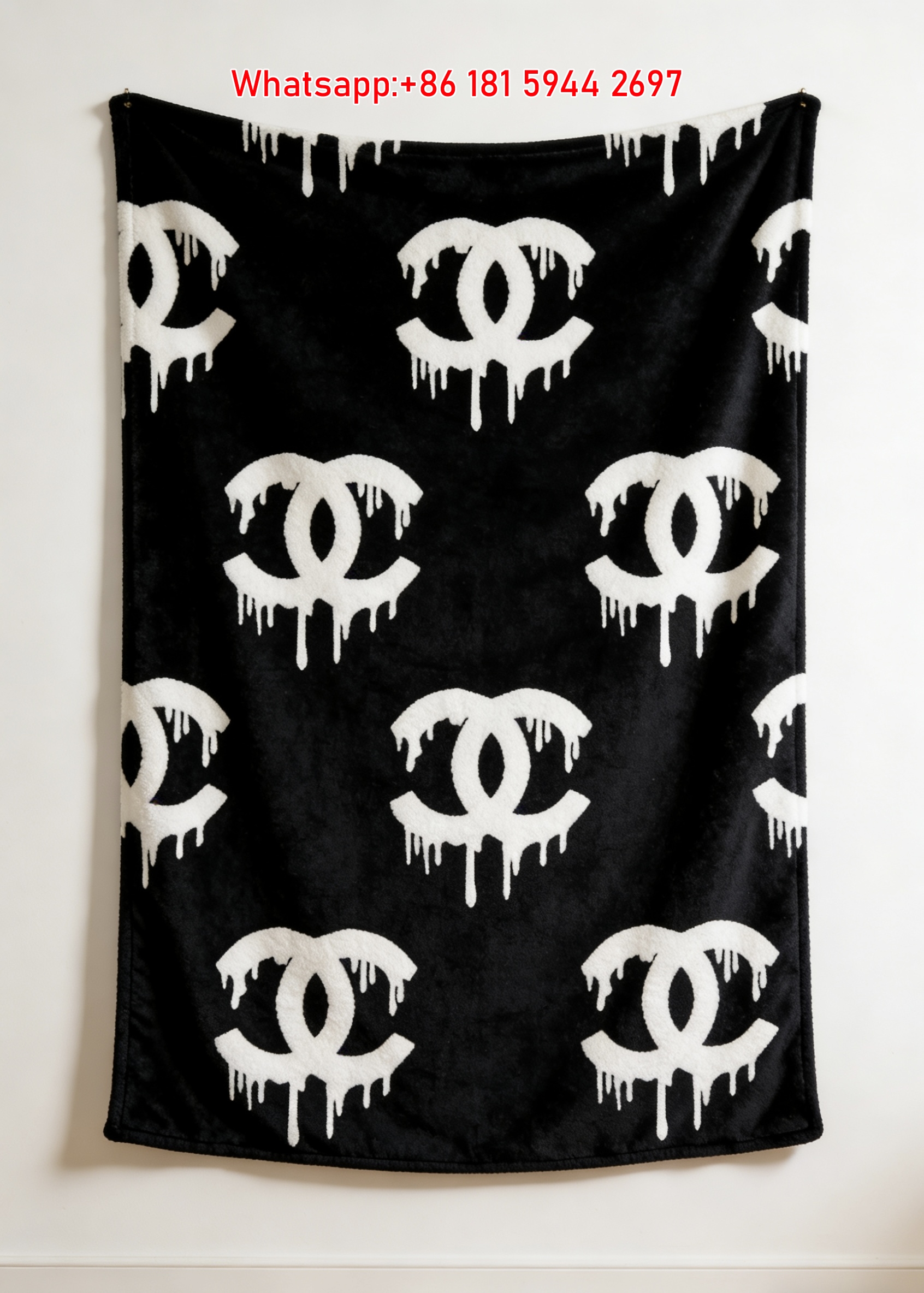 Chanel Dripping CC Logo Flannel Throw Blanket IMG_7058
